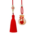 Jeweled Treasure Bag Car Hangers in Five Color Treatments with Red Tassels view 5