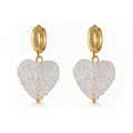 Sparkling Faceted Heart Drop Earrings in Nine Colors view 10