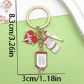 Medical Keychains With Heart, Syringe, Nurse Cap And Hospital Charms view 2