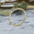 Beaded Textured Ultra-Slim Eternity Ring In Polished Gold Tone view 3
