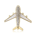 Rhinestone Airplane Brooch Pearl Wing Crystal Body Pin view 5