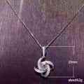 Silver Twisted Flower Clear CZ Pendant Necklace Chain view 5