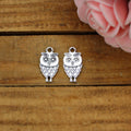 Double-Sided Alloy Owl Charm Pendant for DIY Bracelets, 18x9mm