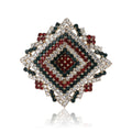 Diamond Shape Rhinestone Brooch Gold Silver Multicolor view 5