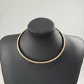 Gold Snake Chain Choker Collar Tube Omega Metal Style view 2
