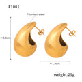 Chunky Teardrop Stud Earrings Gold Steel Multi Styles view 11