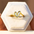 Double-Rail Open Heart Ring In Gold And Silver Tones view 3
