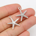 Textured Starfish Metal Charms in Antique Silver Tone view 6