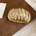 Acrylic Gold Stripe Stretch Bracelets Wide Band 6 Colors view 11