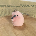 Pink Flocked Pig Figure Keychains With Rings 5 Styles view 4