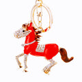 Jeweled Galloping Horse Keychains in Five Colors with Braided Loop Options view 5