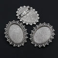 Ornate Oval Cabochon Brooch Bezel Settings in Six Styles view 10