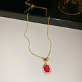 Gold Oval Crystal Stud Bracelet Necklace Set 16 Styles view 10
