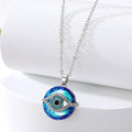 Gold and Silver Tone Blue Evil Eye Pendant Necklaces in Five Styles view 8