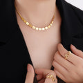 Gold Square LOVE Bead Choker Necklace With Snake Chain view 3