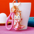 Crystal Striped Snake Keychains in Plain and Fortune Cord Options view 6