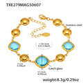 Gold Bead Cushion Czech Glass Stone Bracelet Colors view 6