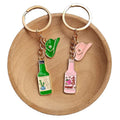 Soju Bottle Cowboy Hat Enamel Keychains 2 Color Sets view 5