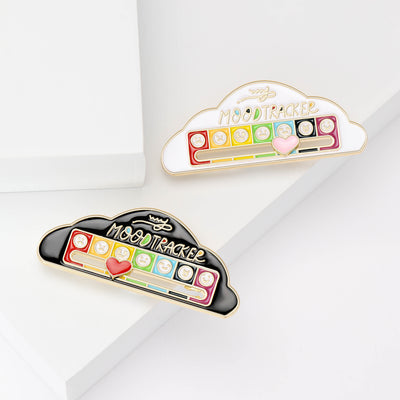 Mood Tracker brooch shown from the front