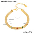 Mesh Chain Necklace Bracelet Multicolor Zircon Steel view 9