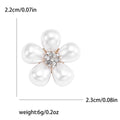Five Petal Pearl Flower Brooch With Crystal Center view 5