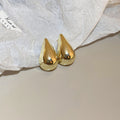 Smooth Teardrop Metal Stud Earrings For Women Jewelry view 6