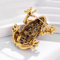 Pink Gold Tone Frog Two Designs Metal Brooch Pin for Jackets and Lapels view 4