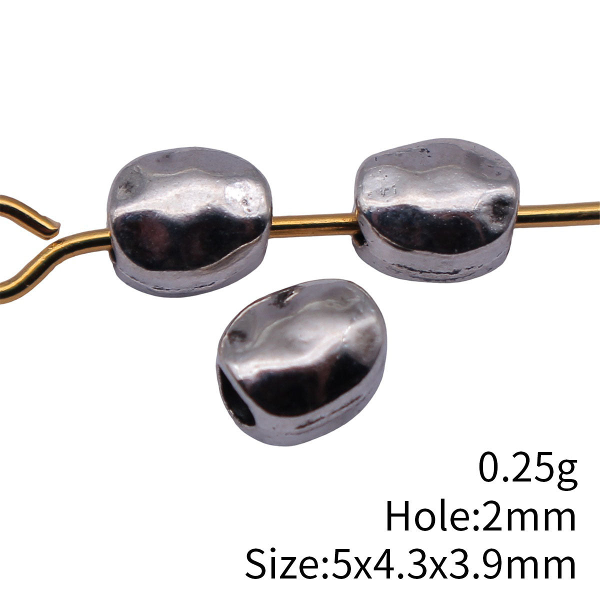 5x4.3x3.9mm 0.25g Multicolor Zinc Alloy Hammered Irregular Loose Metal Beads for Bracelet Jewelry Making