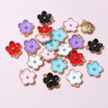 Enamel Flower Metal Jewelry Charms in Seven Color Options view 11