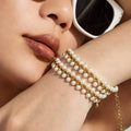 Double Row Pearl Necklace and Bracelet Collection Set view 4