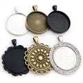Round Pendant Bezel Trays in Twenty Five Frame Styles view 1