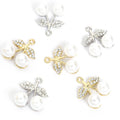 Double Pearl Cherry Charms in Gold and Silver Tones view 5