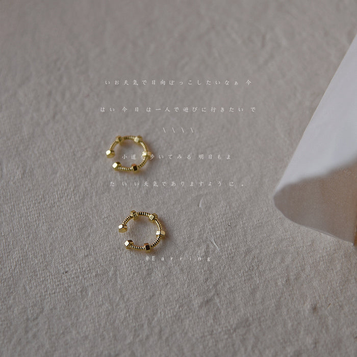 Gold Tone Textured Small Ear Cuff Clips For Non Pierced Ears