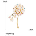 Delicate Flower Branch Crystal Brooch in Gold or Silver Tone view 5