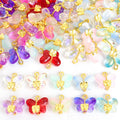 Polished Pink Purple Butterfly Alloy Beads in 12 Styles view 2