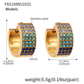 Four Row Crystal Hoop Earrings in Seven Colors and Three Sizes view 9