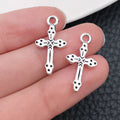 Antique Silver Heart and Cross Metal Charms with 28 Listed Options view 10