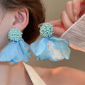 Blue Floral and Beaded Drop Earrings in Thirty Three Designs view 7