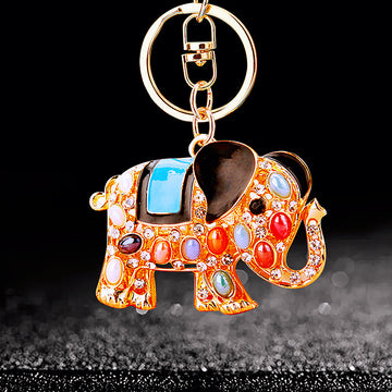 Crystal Gem Elephant Keychains in Three Colors plus Assorted Options