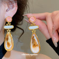 Color Block Resin Teardrop Earrings in Two Designs view 3
