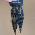 Rhinestone Tapered Fringe Stud Earrings in Three Colors view 7