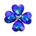 Four Heart Petal Crystal Clover Brooch in Four Colors view 2