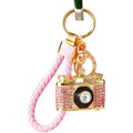Jeweled Camera Keychains in Pink, Blue and White with Braided Options view 5