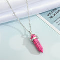 Silver Tone Hexagonal Bullet Crystal Pendant Necklaces in Nine Patterns view 9
