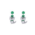 St Patricks Day Cat Dog Green Acrylic Drop Earrings view 5