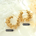 Gold U-Shape Wire Wrapped Coil Hoop Earrings Copper view 2