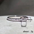 Rectangular Baguette Solitaire Pave Ring In Polished Silver Tone view 5