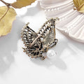 Gold Tone Silver Tone Butterfly Crystal Pearl Look Two Designs Metal Brooch Pin view 3
