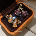 Faceted Flower and Teardrop Earrings in Two Warm Colorways view 4