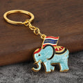 Gold-Tone Thailand Flag Elephant Keychain, Six Color Styles view 7